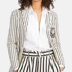 Polo Ralph Lauren Striped Black and White Women's Blazer